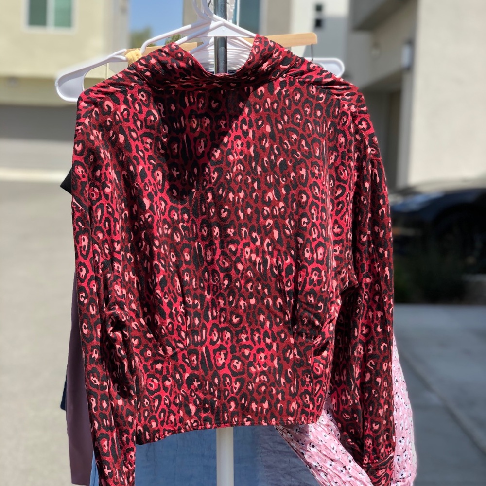 Zara red blouse